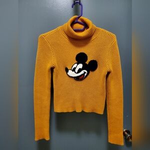 Disney X H&M Mickey Mouse Cropped Turtleneck Sweater Size Small